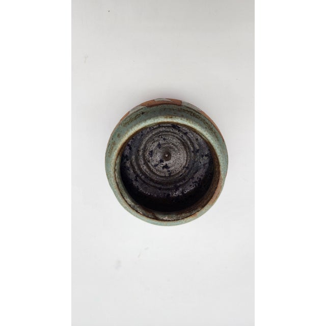 Ceramic Mid 20th Century Signed Studio Pottery Bowl with Geometric Sgraffito Design For Sale - Image 7 of 8