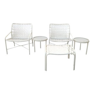 Vintage Mid Century Tropitone Strap Patio Set- 5 Pieces For Sale