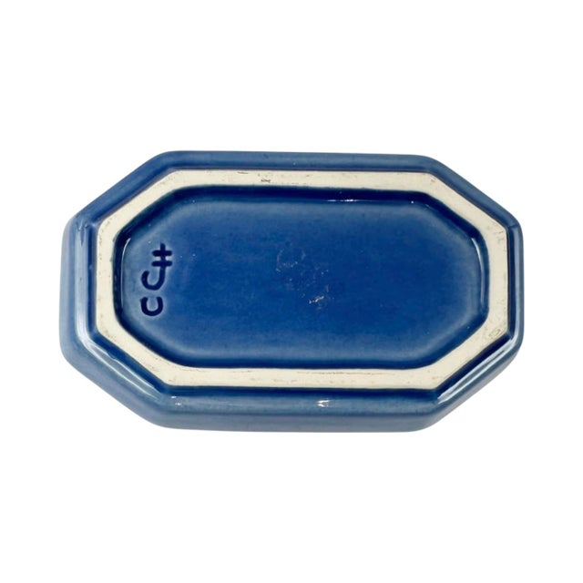 Mid-Century Modern Vintage Mercedes Benz Blue Ceramic Ashtray Catchall Dish For Sale - Image 3 of 9