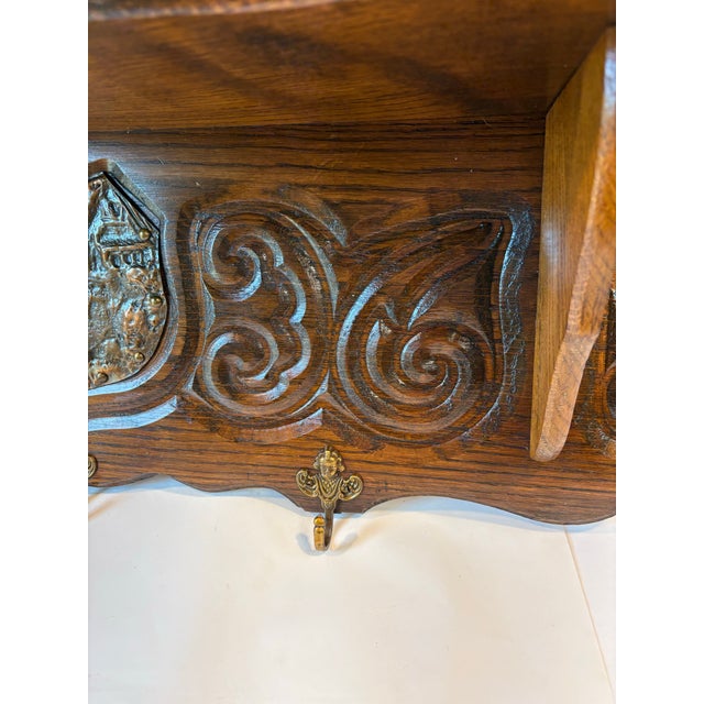 Vintage Three Hook Wooden Pot Coat Rack For Sale - Image 4 of 8