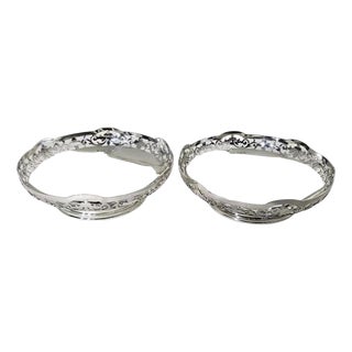 George VI Sterling Silver Bon Bon Dishes by Pinder Brothers, 1943, Set of 2 For Sale
