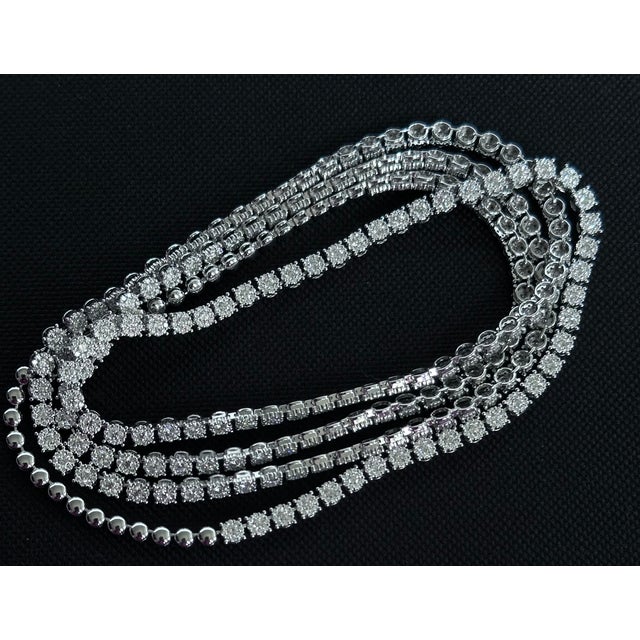 18k Gold Natural Diamond Tennis Necklace 41 Inch Rope Long White Opera Length For Sale - Image 13 of 18