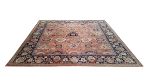 Antique Persian Sarouk Fereghan Hand Made Knotted Rug - 8′3″ × 9′ - Size Cat. 8x10 9x9
