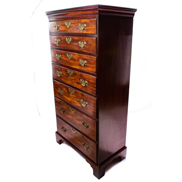 Traditional 19th Century Vintage Mahogany Tall Chest For Sale - Image 3 of 13
