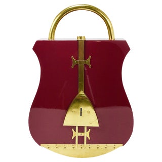 Italian Padlock Home Bar Cabinet, 1970s For Sale