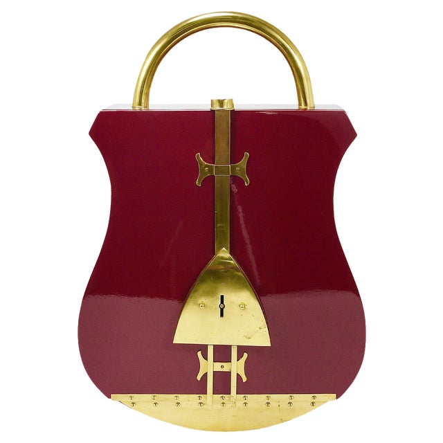 Italian Padlock Home Bar Cabinet, 1970s For Sale