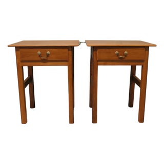 Art Deco Style Cherrywood Side Tables, 1960s, Set of 2 For Sale