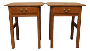 Art Deco Style Cherrywood Side Tables, 1960s, Set of 2