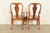 Baker Furniture Queen Anne Carved Walnut Armchairs or Dining Captain Chairs, Pair For Sale - Image 12 of 15