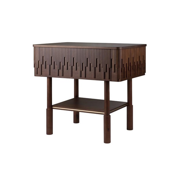 Wood Campbell Bedside Table by Wood Tailors Club For Sale - Image 7 of 7