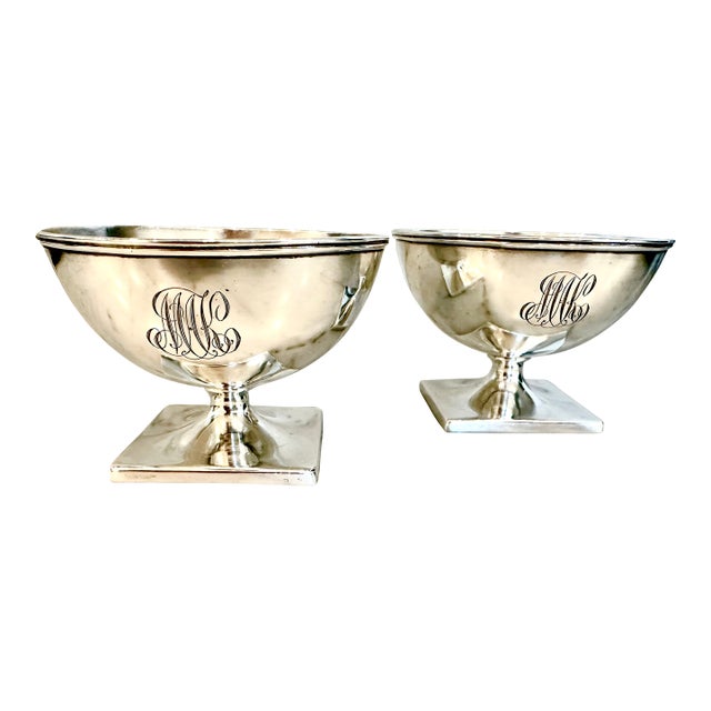 Mid 20th Century Sterling Silver Master Salt Cellars - a Pair For Sale