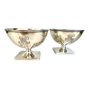 Mid 20th Century Sterling Silver Master Salt Cellars - a Pair