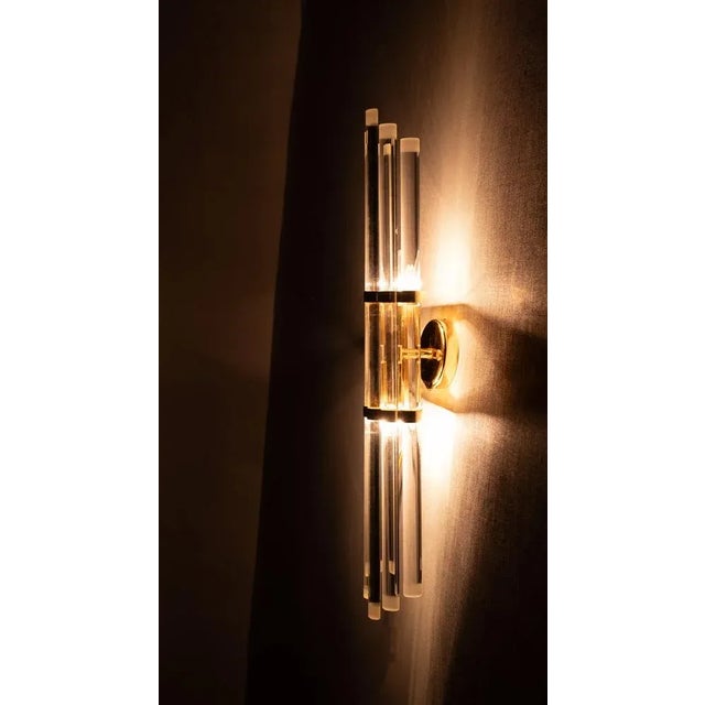 Hollywood Regency Large Cut Glass Wall Lamp by Paolo Venini, Italy, 1978 For Sale - Image 3 of 7