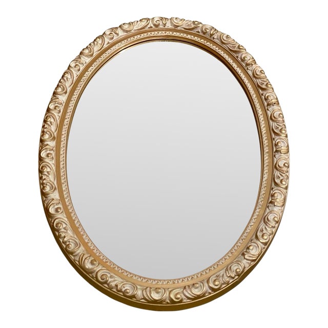 Vintage Victorian Style Oval Ressesed Medecine Cabinet With Mirror For Sale