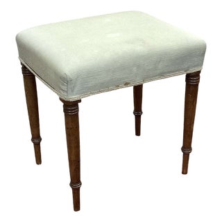 English Walnut Dressing Stool, 1950s For Sale