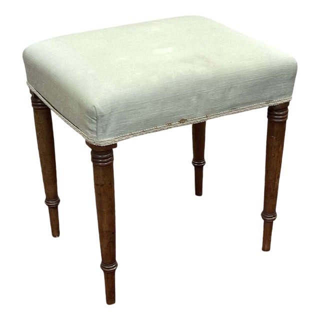 English Walnut Dressing Stool, 1950s For Sale