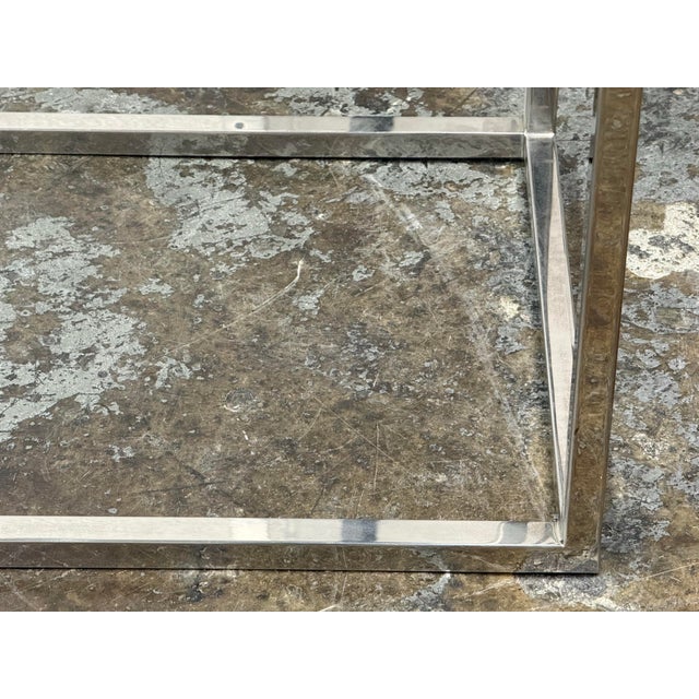 Modern Chrome + Glass Console Table For Sale - Image 9 of 12