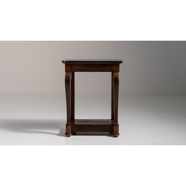 Black 19th Century France Deep Ebony Black Ebonized Pedestal Side Table For Sale - Image 8 of 11