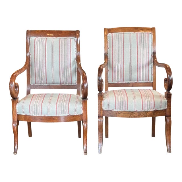 Pair of 19th Century Charles X Armchairs For Sale