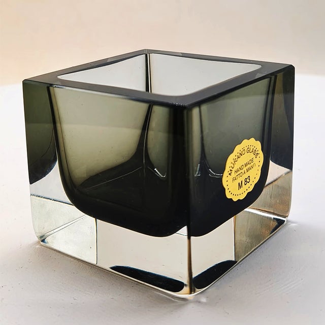 Vintage Square Ashtray in Handcrafted Murano Glass by Flavio Poli for Seguso, 1960s For Sale - Image 3 of 7
