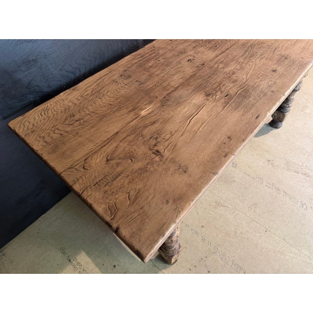 Oak Farmhouse Dining Table, 1920s For Sale - Image 6 of 18