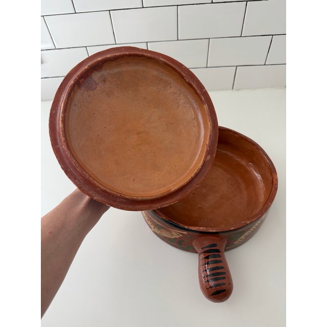 Vintage Mexican Tlaquepaque Redware Pottery Lidded Bean Pot For Sale - Image 4 of 7