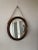 Mid-Century Scandinavian Round Wenge Wood Mirror with Leather Strap, 1950s For Sale - Image 10 of 10