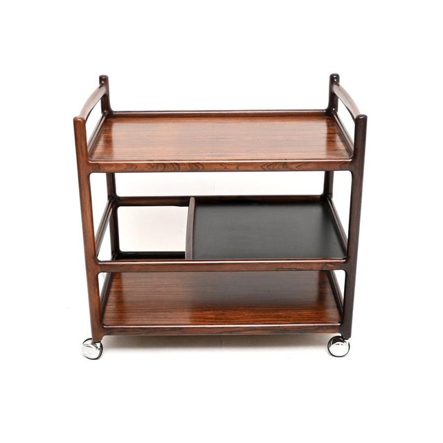 Mid-Century Modern Vintage Danish Drinks Trolley by Henning Korch for Silkeborg, 1960s For Sale - Image 3 of 11