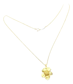 Vintage Tiffany & Co. Yellow Gold Dogwood Flower Pendant Necklace