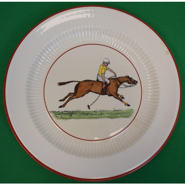 Set X 10 Cyril Gorainoff Hand Painted Polo Scene Dinner 10" Plates For Sale - Image 13 of 14