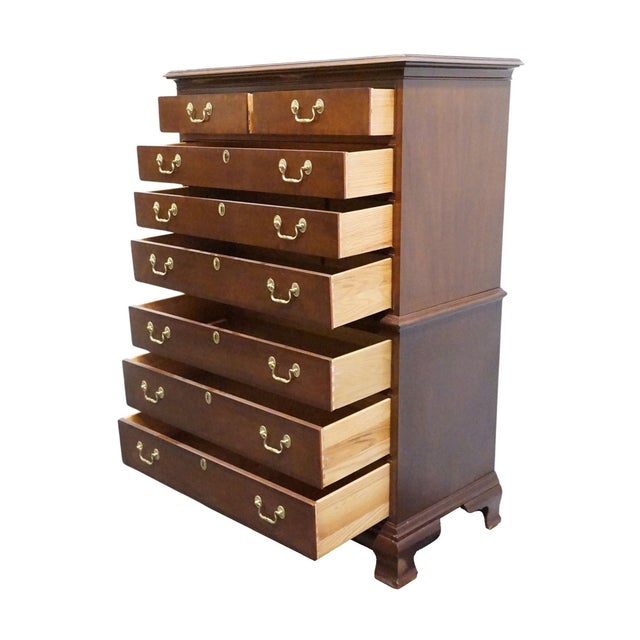 Councill Craftsman Banded Mahogany Traditional Style 38" Chest on Chest For Sale In Kansas City - Image 6 of 12