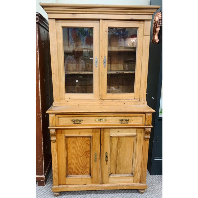 1880 S Honey Pine Kitchen Cabinet Chairish