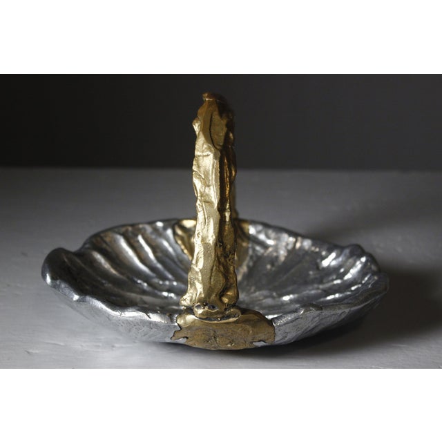 1980s Vintage Brutalist Fruit Bowl in Brass and Aluminum by David Marshall, 1980s For Sale - Image 5 of 12