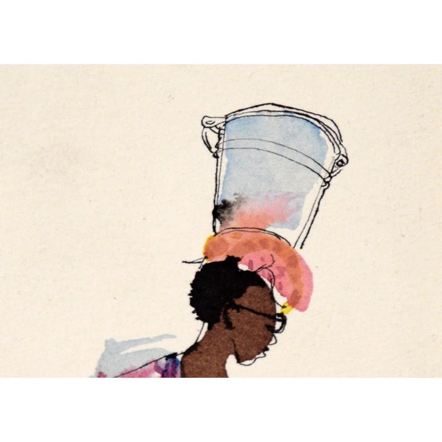 American African Mama - Vintage Illustration in Ink and Watercolor by Irene Pattinson For Sale - Image 3 of 5