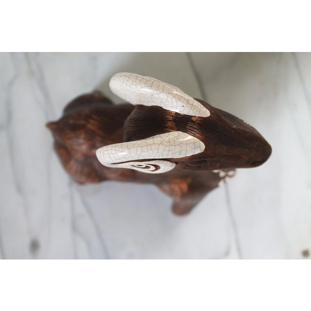 Ceramic Mid-Century Ceramic Pottery Ram Figure For Sale - Image 7 of 12