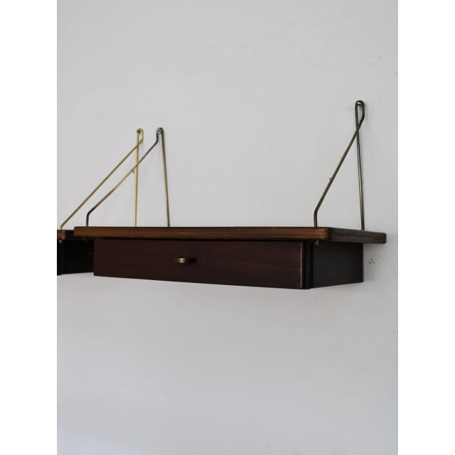 Vintage Danish Hanging Wall-Nightstands in Teak, 1960s, Set of 2 For Sale - Image 4 of 9
