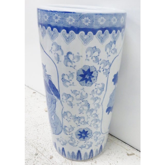 Chinese Blue & White Porcelain Umbrella Holder Chairish