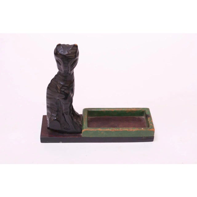 Folk Art Hand Carved Black Cat Trinket Dish For Sale - Image 13 of 13