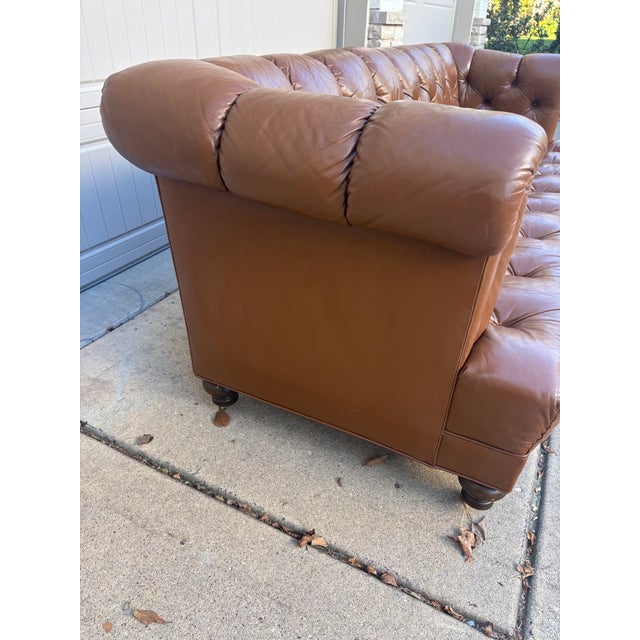 Iconic Vintage Cocheo Brothers Chesterfield Tufted Leather Sofa For Sale - Image 10 of 12