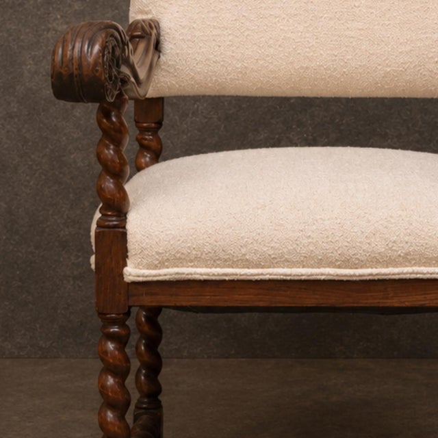 19th Century 19th Century French Walnut Louis XIII Throne Style Chair For Sale - Image 5 of 5