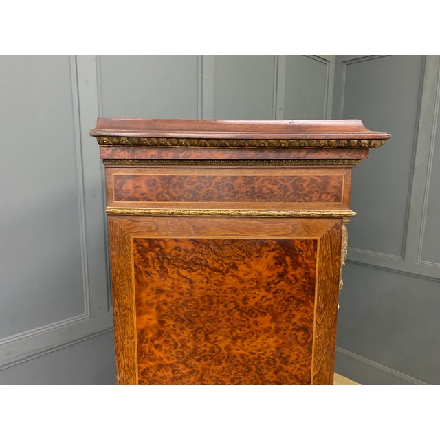 Antique French Inlaid Mahogany and Amboyna Bookcase, 1880 For Sale - Image 11 of 18