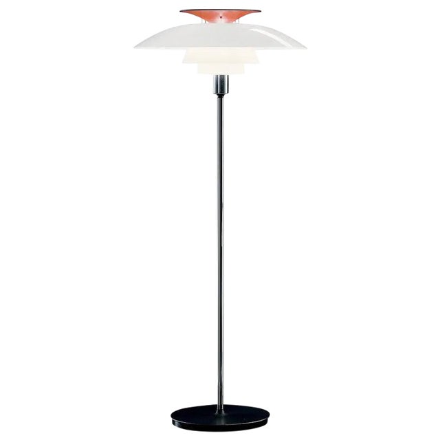 Poul Henningsen 'Ph 80' Floor Lamp for Louis Poulsen in White and Red For Sale