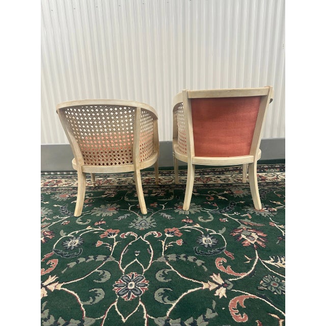 Set of Two Vintage Cane Barrel Back Tub Chairs For Sale In New York - Image 6 of 10