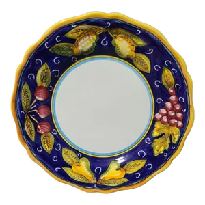 Late 20th Century Vintage Hand Painted Fruit Deruta Italian Platter