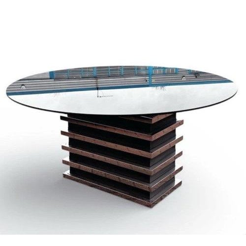 Mid-Century Modern Circular Dining Table with Smoked Glass on Chrome Base, 1970s For Sale - Image 11 of 11
