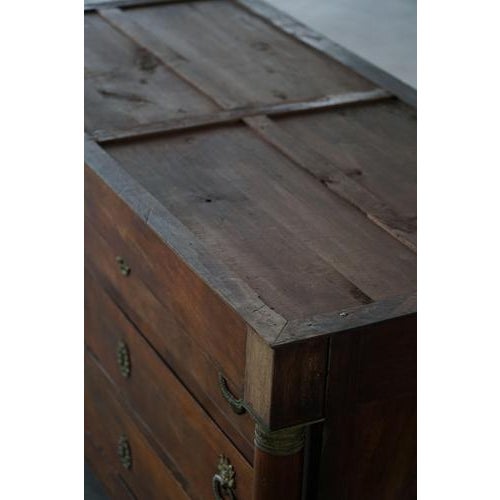 19th Century Empire French Chest of Drawers in Walnut & Bronze Mounts, 1890s For Sale - Image 17 of 18