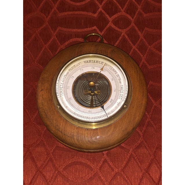 Late 19th Century French Turned-Wood Aneroid Barometer From 30 Rue Du Bac, Paris For Sale - Image 4 of 5