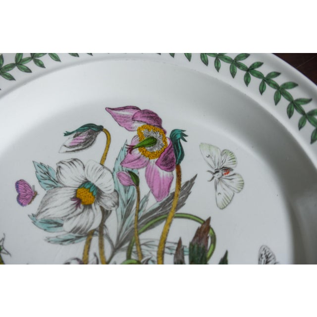 1980s Portmeirion Botanic Garden Dinner Plate Christmas Rose Helleborus Rosa For Sale - Image 4 of 6