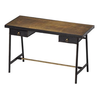Writing Desk in Leather by Jacques Adnet, France, 1950 For Sale