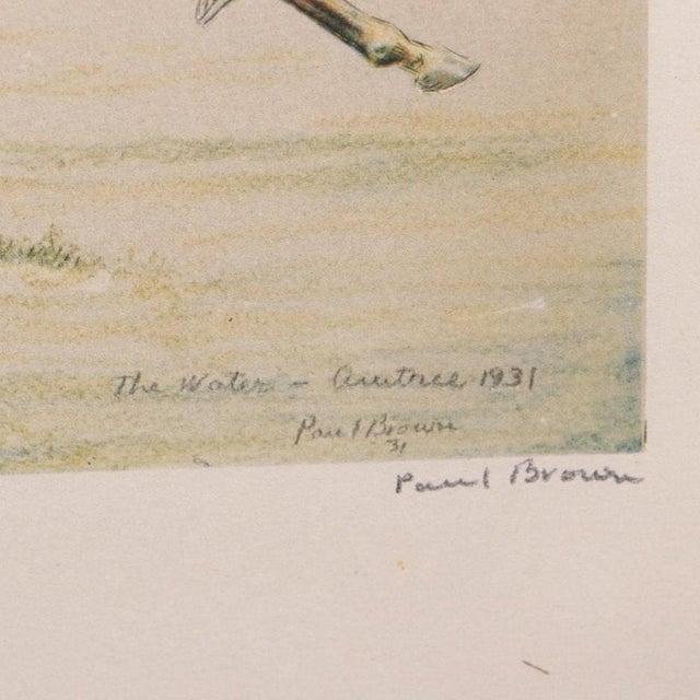 Traditional 1930s Paul Brown Color Lithograph "The Water - Aintree" From the Grand National For Sale - Image 3 of 7